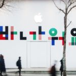 Colorful banners reading ‘Nice to meet you’ rise outside Apple’s first Korean store ahead of opening