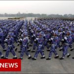 Rare look at Myanmar military celebrations