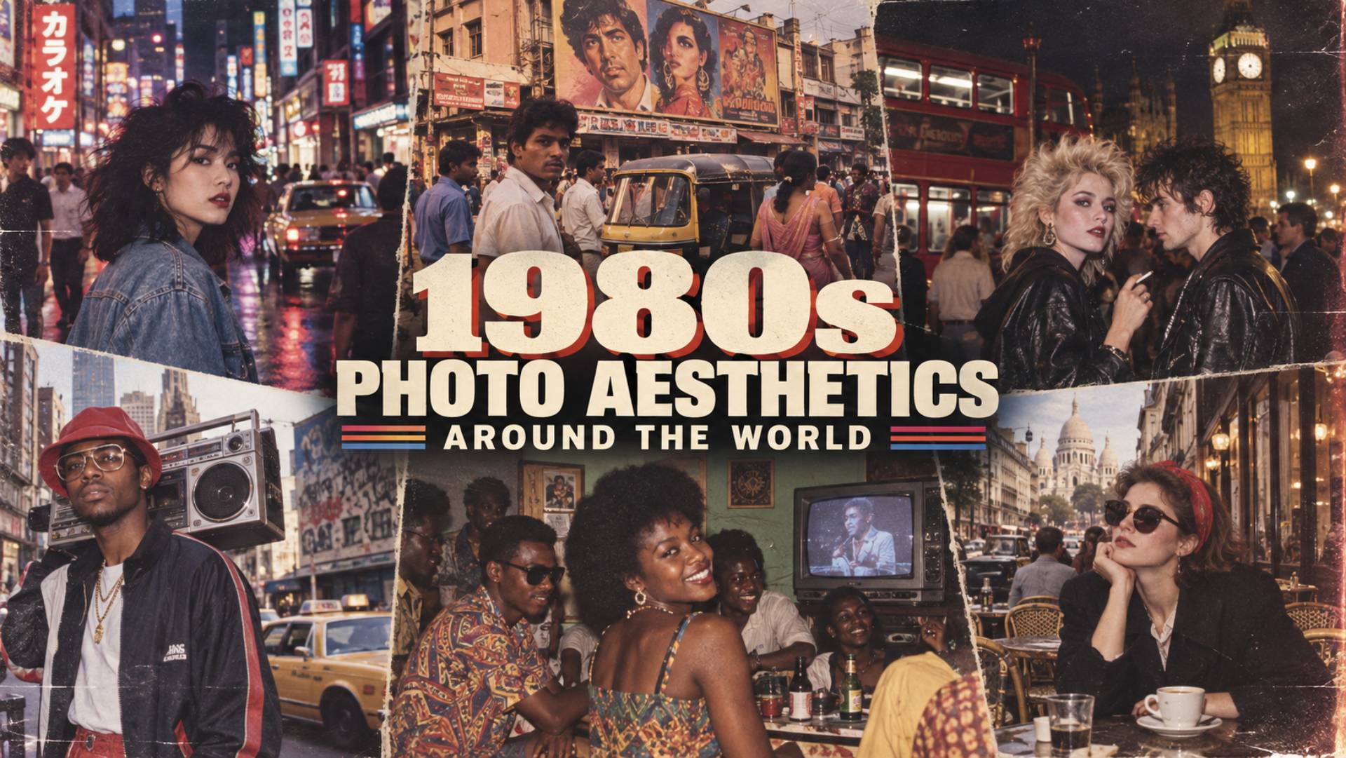 1980s photo aesthetics from around the world recreated with global AI image prompts