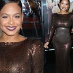 Christina Milian goes braless in sheer dress at Live By Night premiere