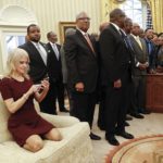 Kellyanne Conway photographed making herself VERY comfortable on couch