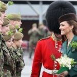 Duke and Duchess of Cambridge present shamrocks to the Irish Guards for St Patrick's Day