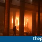 A coup has been carried out: Paraguays congress set alight after vote to let president run again